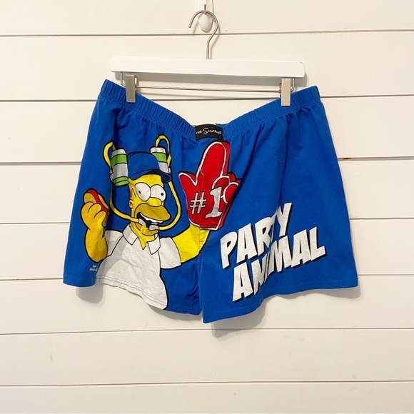 The Simpsons Other - The Simpsons 2010 Vintage Party Animal Homer 100% Cotton Boxer Shorts Size 40-42